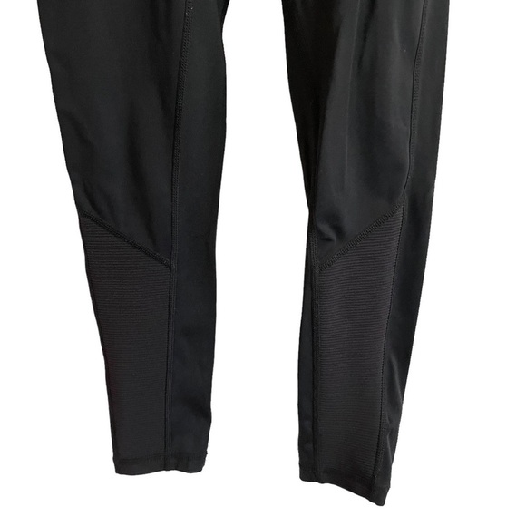 Zyia Active Black Momentum Brilliant Hi-Rise 7/8 Leggings, Ribbed Panels, Size 2 - Picture 6 of 9